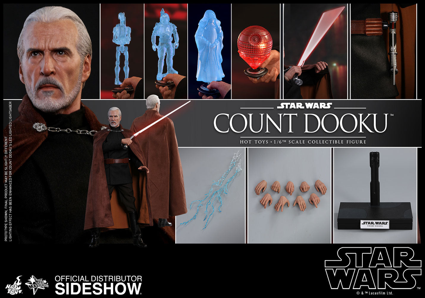 Hot Toys 1/6 Count Dooku Star Wars Episode II Attack of the Clones Sixth Scale MMS496