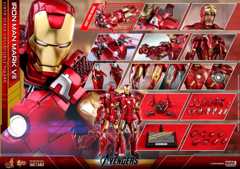 Hot Toys 1/6 Avengers Iron Man Mark VII MK 7 MMS500D27 Diecast Sixth Scale Figure
