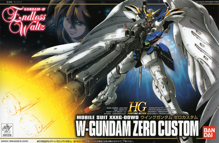 Gundam 1/144 HG EW-01 XXXG-00W0 Wing Zero Custom Wing Endless Waltz Model Kit
