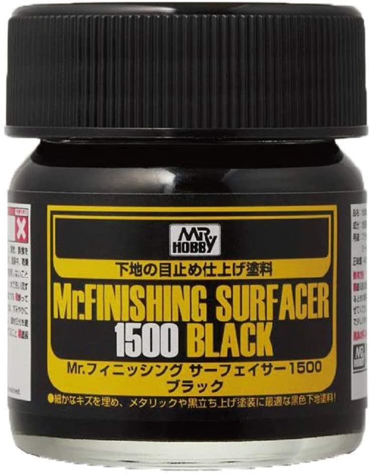 Mr. Hobby Mr. Finishing Surfacer 1500 Black Bottle 40ml SF288 SF-288 Model Kit