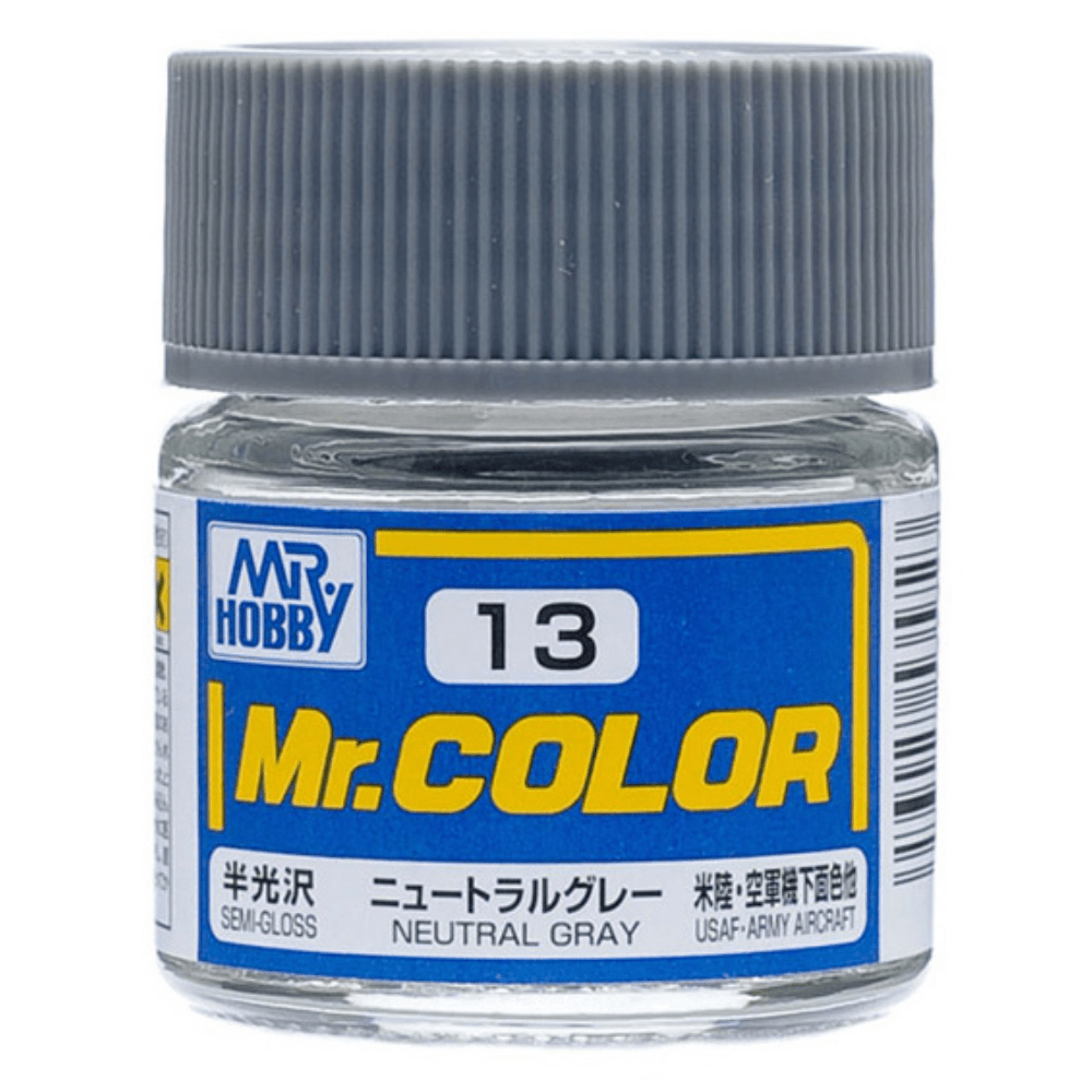 Mr. Hobby Mr. Color C13 Semi-Gloss Neutral Gray 10ml Bottle