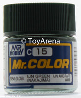Mr. Hobby Mr. Color C15 Semi-Gloss IJN Green - Nakajima 10ml Bottle
