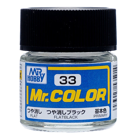 Mr. Hobby Mr. Color C33 Flat Black 10ml Bottle