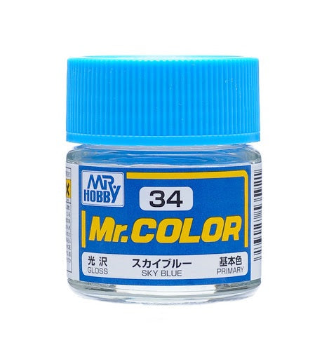 Mr. Hobby Mr. Color C34 Gloss Sky Blue 10ml Bottle