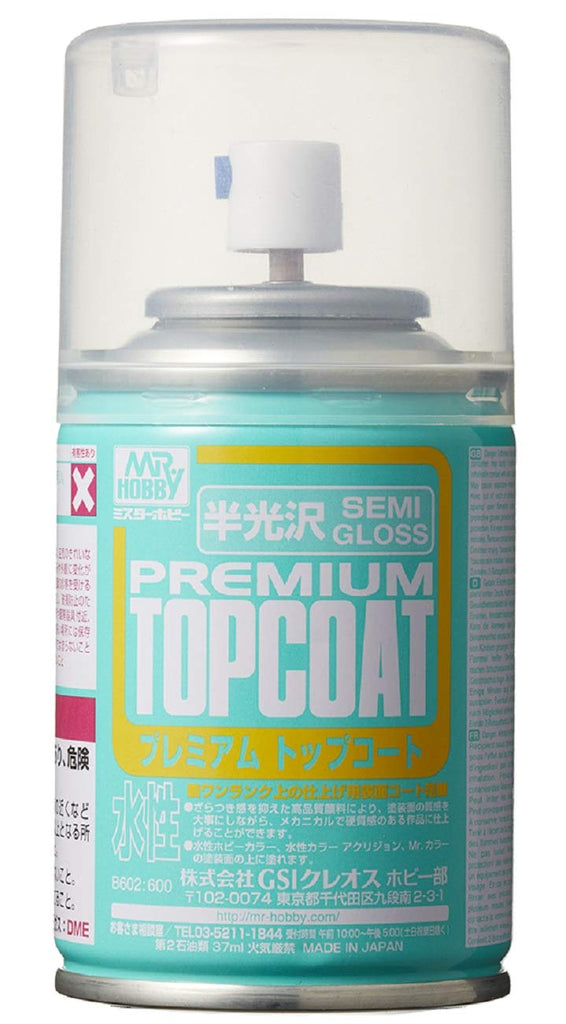 Mr. Hobby Mr. Premium Top Coat Semi-Gloss Spray 88ml B602 B-602 Model Kit