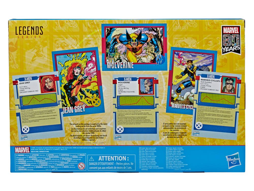 Marvel Legends 80th Anniversary X-Men Three-Pack Wolverine, Jean Grey, Cyclops Action Figure