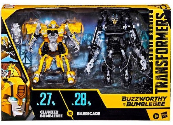 Hasbro Transformers Studio Series Buzzworthy #27BB Clunker Bumblebee and #28BB Barricade 2 Pack Action Figure