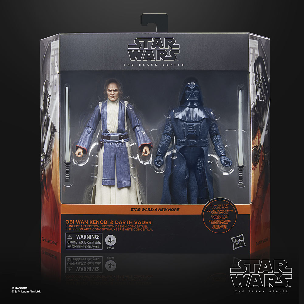 Hasbro Star Wars Black Series A New Hope Obi-Wan Kenobi and Darth Vader (Concept Art Edition) 2-Pack 6 Inch Action Figure