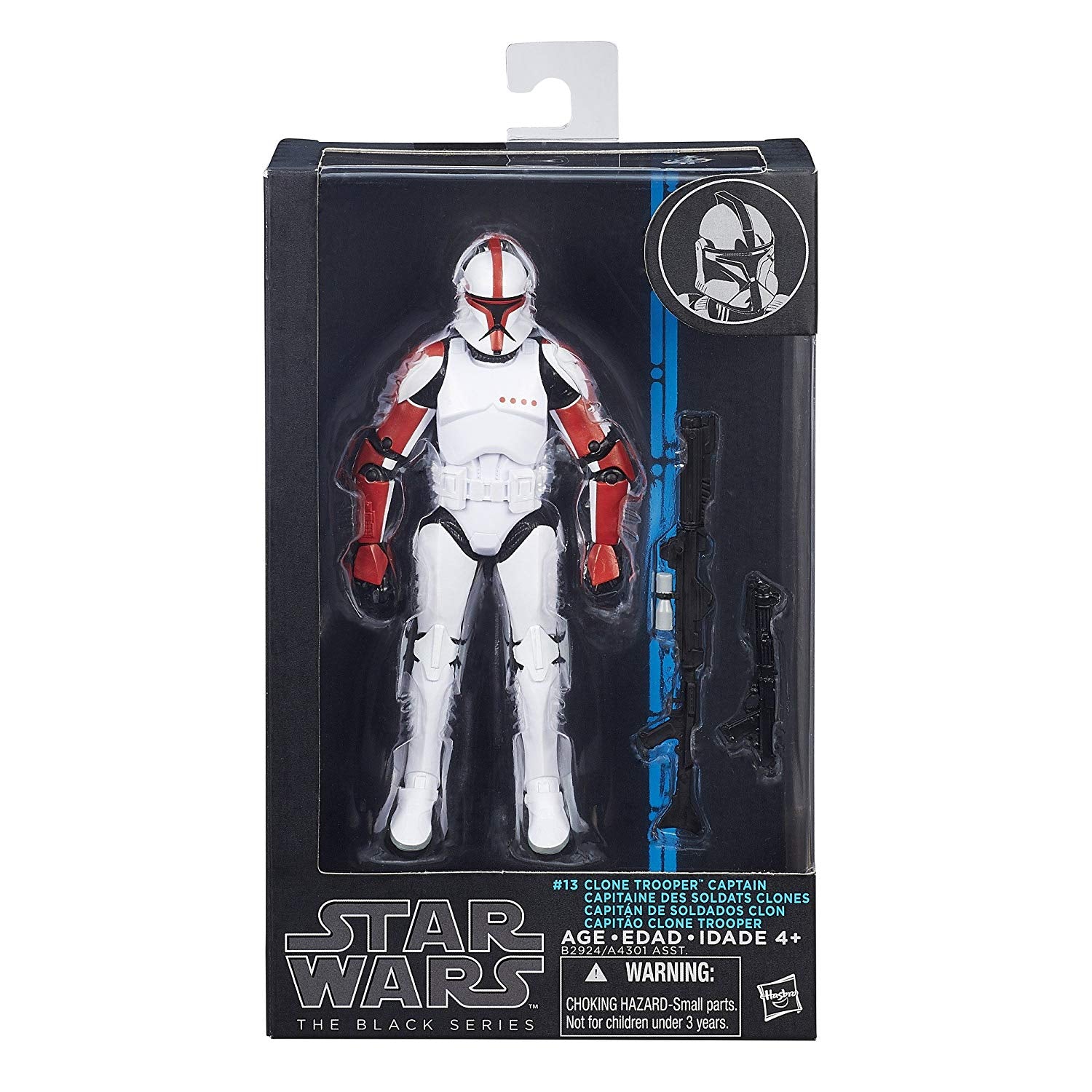 Hasbro Star Wars Black Series Blue Wave #13 Clone Trooper Captain 6 Inch Action Figure