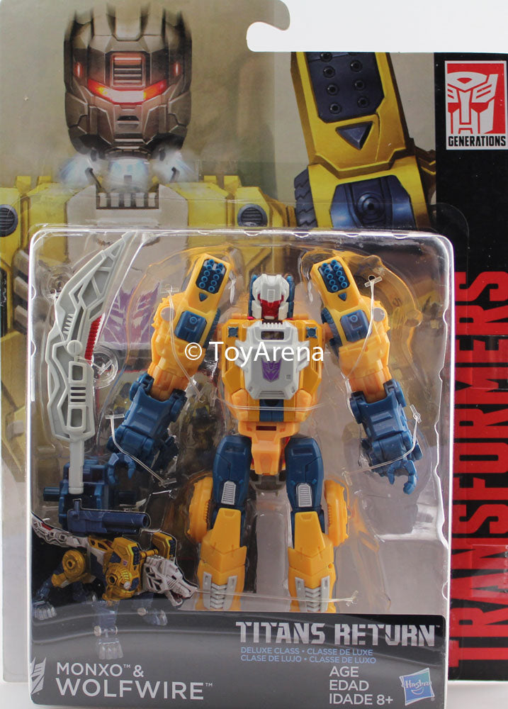 Transformers Generations Titans Return Deluxe Class Monxo & Wolfwire Figure