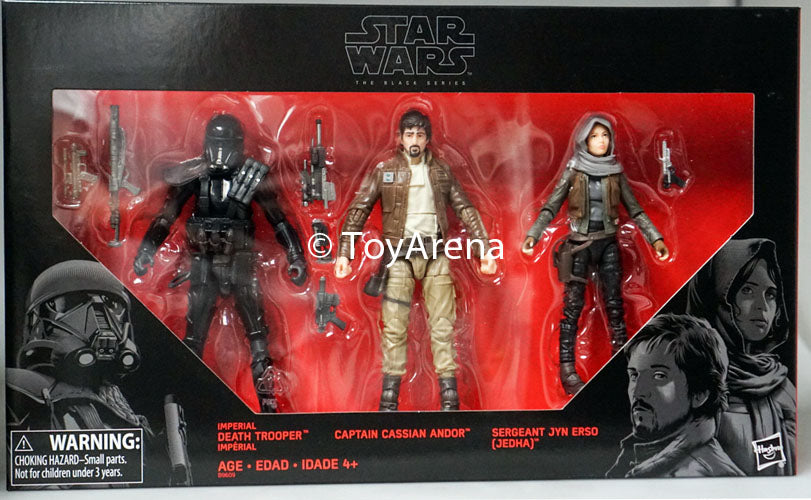 Hasbro Star Wars Black Series Rogue One Death Trooper Captain Cassian Jyn Erso 3-Pack Target Exclusive 6 Inch Action Figure