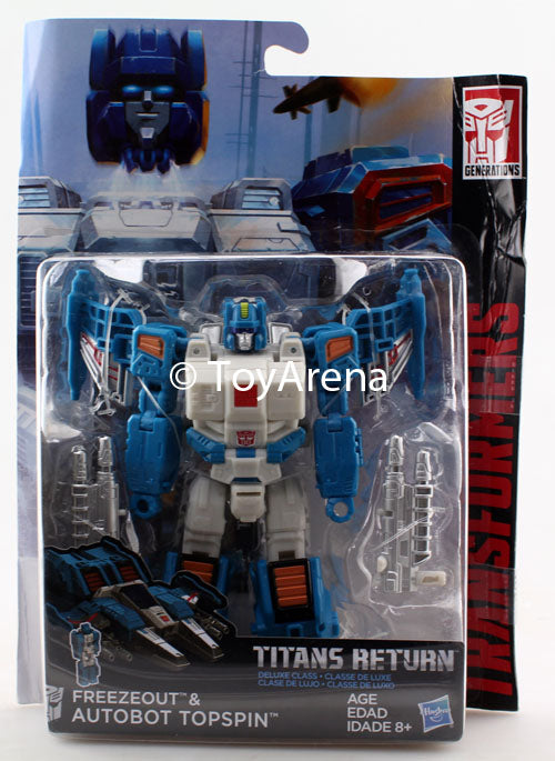Transformers Generations Titans Return Deluxe Class Freezeout and Autobot Topspin Figure