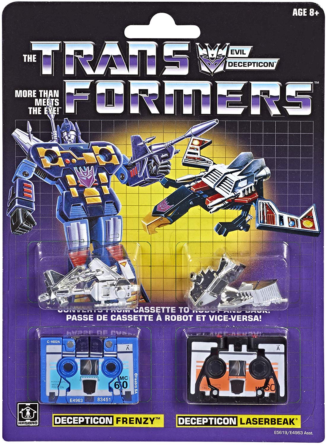 Transformer Vintage G1 Reissue Cassette 2-Pack Decepticons Frenzy and Laserbeak Action Figure 1