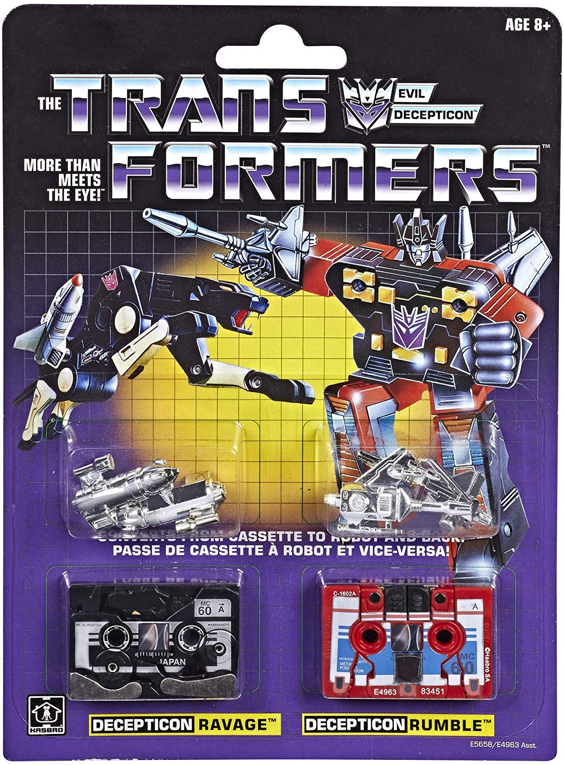 Transformer Vintage G1 Reissue Cassette 2-Pack Decepticons Ravage and Rumble Action Figure 1
