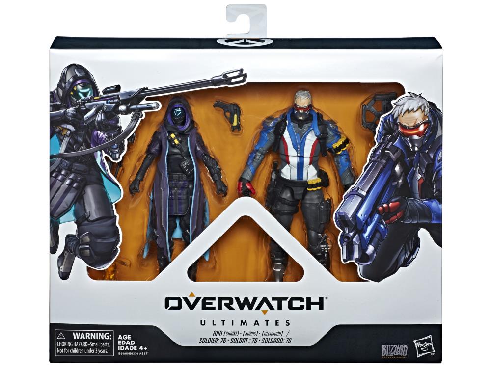 Hasbro Overwatch Ultimates Dual Pack Soldier: 76 (Jack Morrison) & Shrike Ana (Ana Amari) Action Figure Set