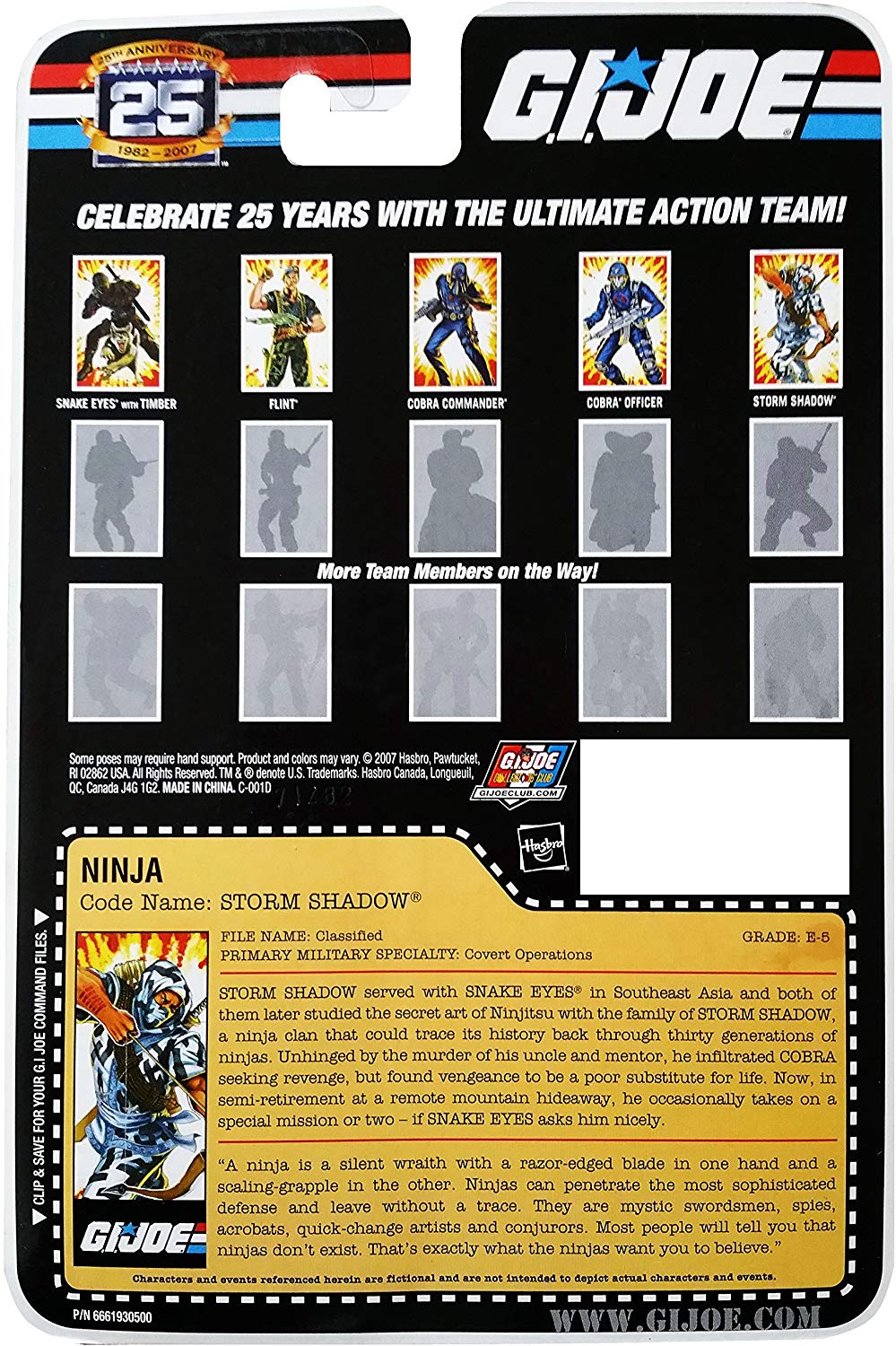 G.I. Joe 25th Anniversary Ninja Code Name Storm Shadow Action Figure 2