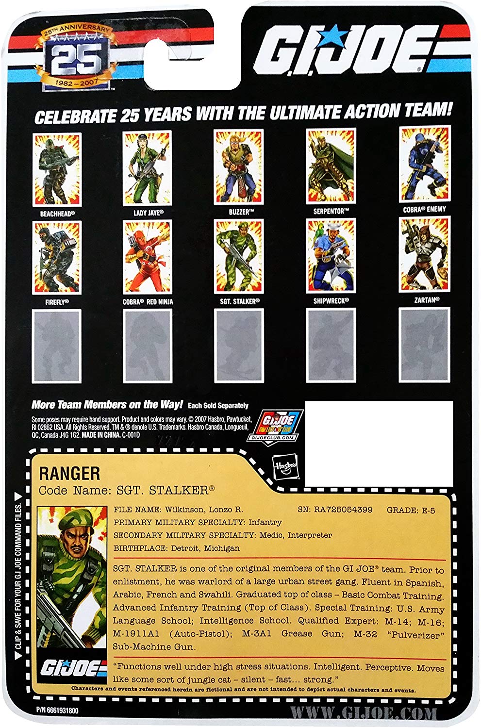 G.I. Joe 25th Anniversary Ranger Code Name Sgt Stalker Action Figure 2
