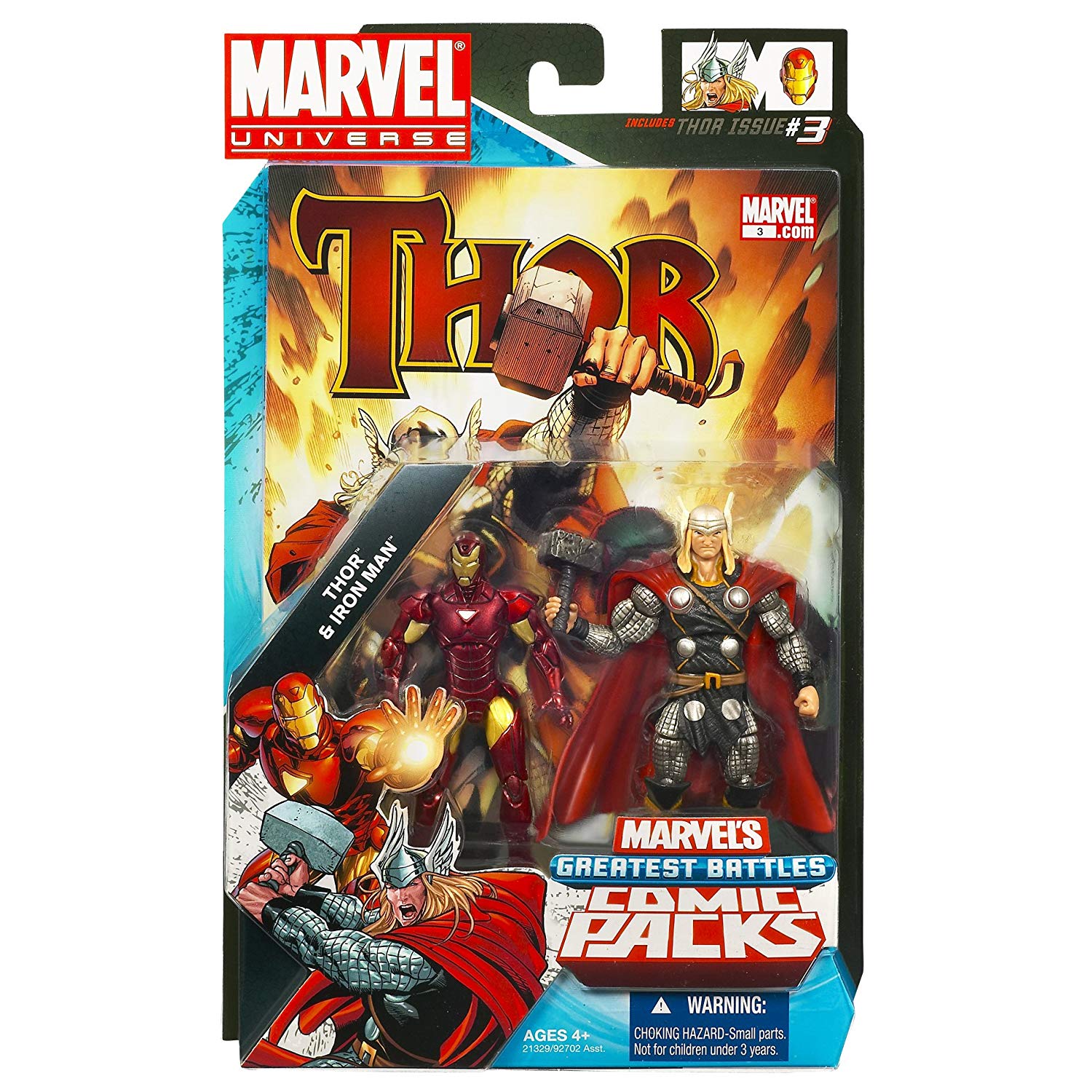 Marvel Universe Comics Greatest Battles Thor Vs Iron Man 3.75 inch Comic Book 2 Pack 1
