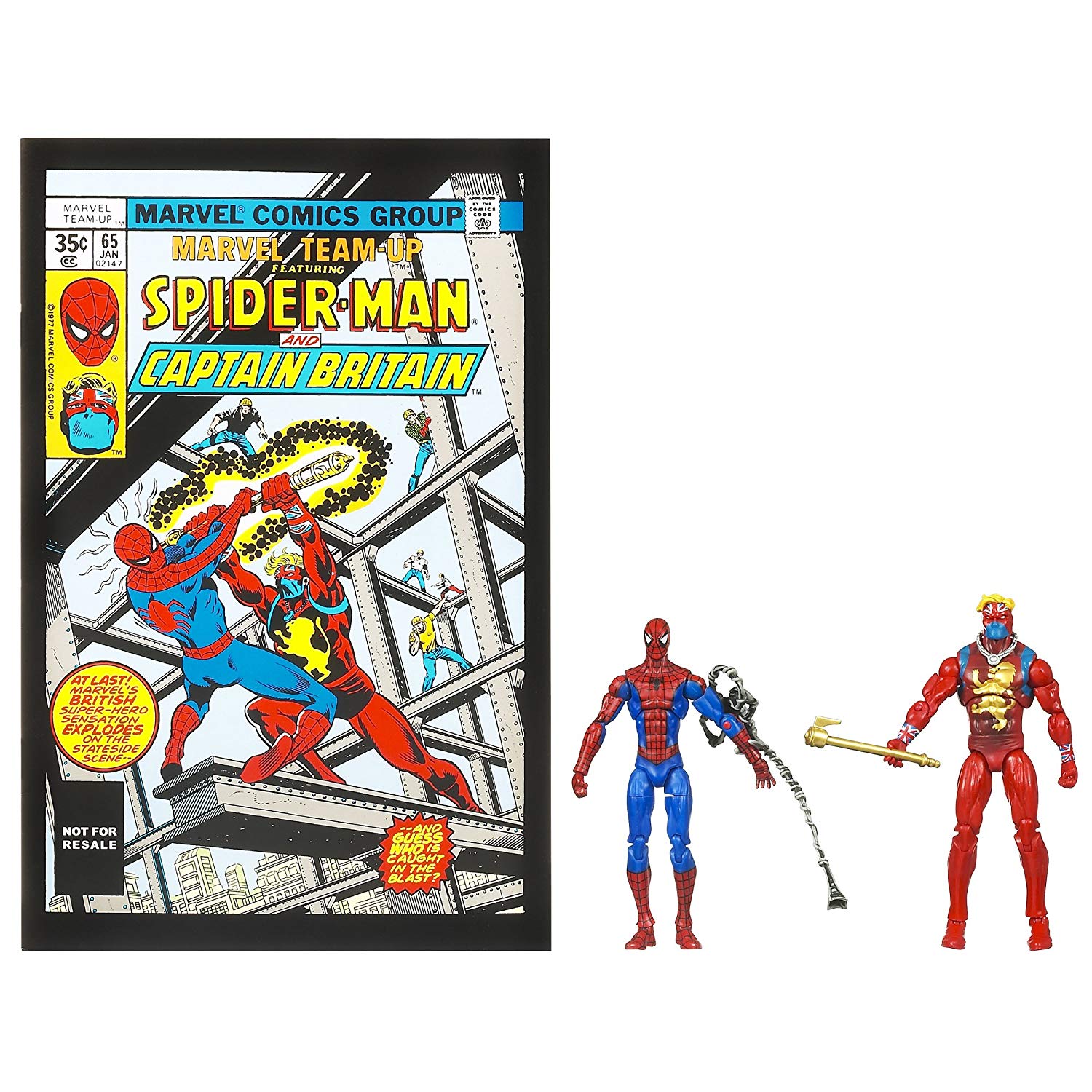 Marvel Universe Comics Greatest Battles Spiderman vs Captain Britain 3.75 inch Comic Book 2 Pack 2
