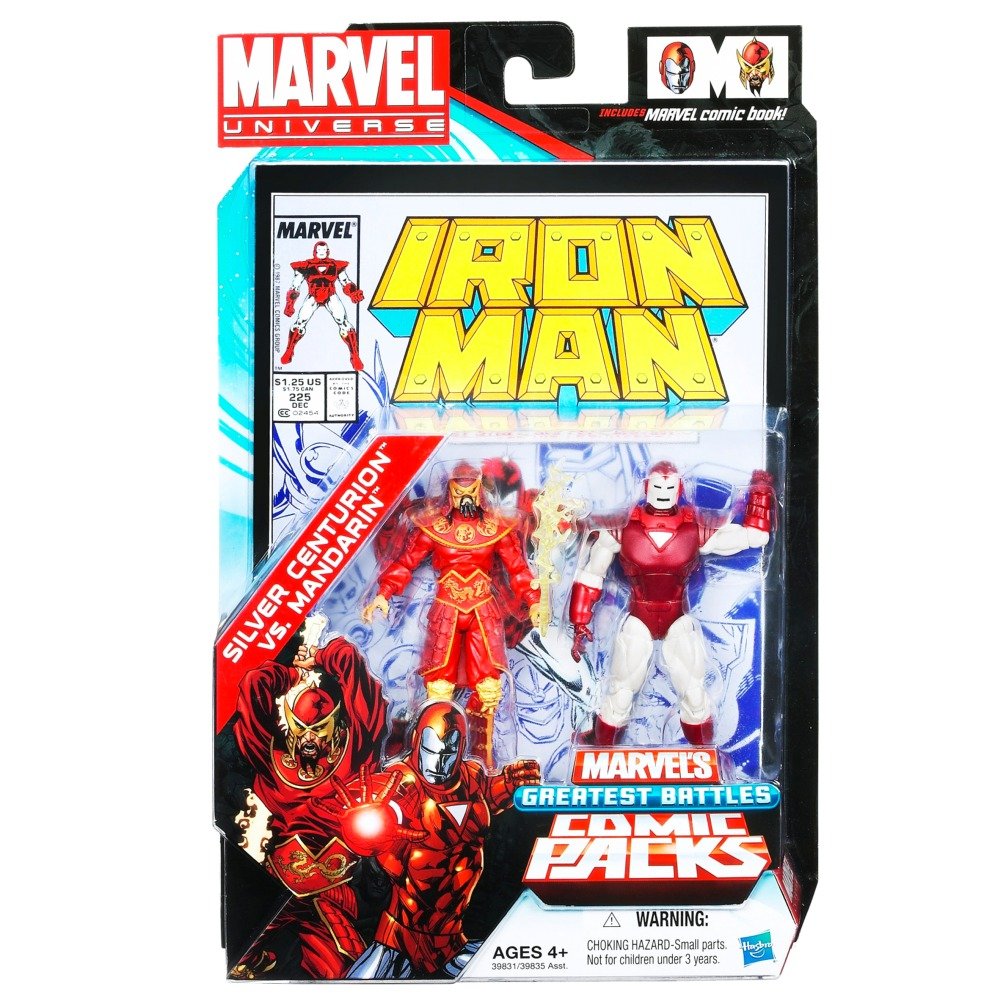 Marvel Universe Comics Greatest Battles Silver Centurion vs Mandarin 3.75 inch Comic Book 2 Pack 1