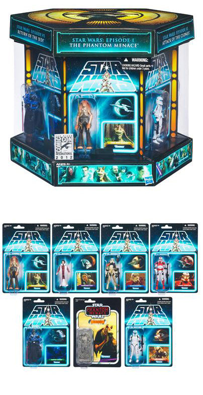 SDCC 2012 Hasbro Star Wars Carbonite Chamber 7 Pack with Jar Jar Binks in Carbonite Exclusive