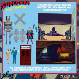 Mezco Toyz Superman: The Mechanical Monsters (1941) 5 Points Deluxe Boxed Set Action Figure