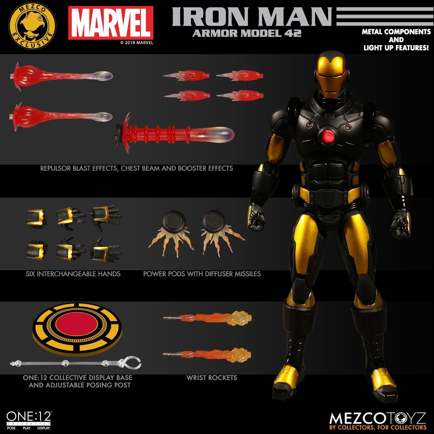 Mezco Toyz ONE:12 Collective: The Invincible Iron Man: Armor Model 42 Edition Action Figure