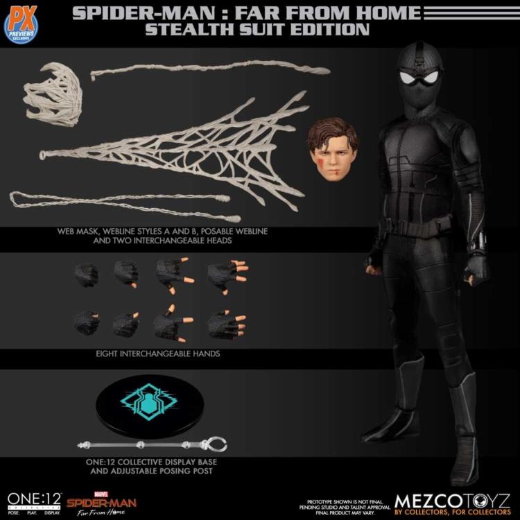 Mezco Toyz ONE:12 Collective Spider-Man (Stealth Suit) PX Preview Exclusive Action Figure