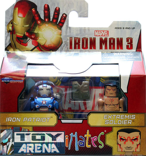Marvel Minimates Iron Man 3 Iron Patriot & Extremis Soldier 2 Pack Action Figure