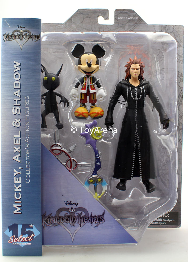 Diamond Kingdom Hearts Select Mickey, Axel, and Shadow Action Figure Set