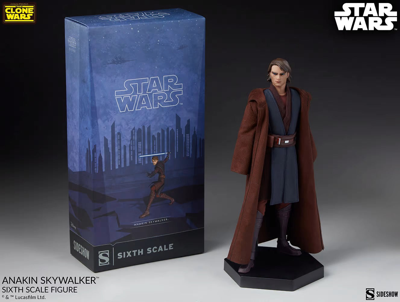 Sideshow Collectible 1/6 Star Wars Clone Wars Anakin Skywalker Sixth Scale Figure