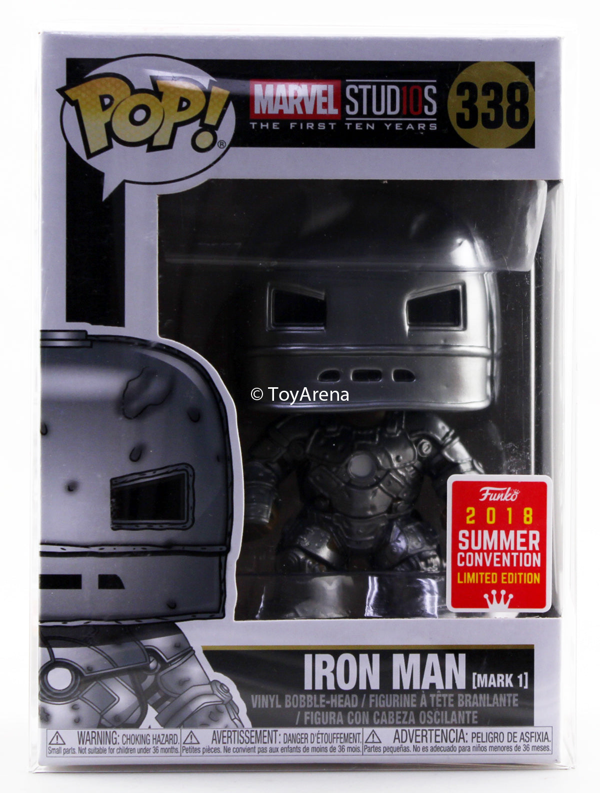 Funko Pop Iron Man Mark 1 10th Anniversary SDCC 2018 Exclusive with Sleve Case
