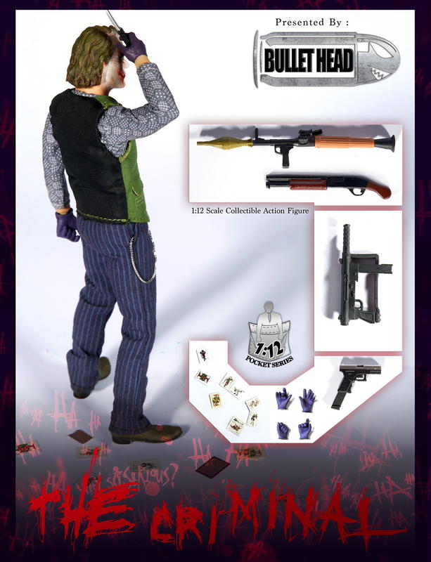 Bullet Head 1/12 BH-001 The Criminal (Batman The Dark Knight Heath Ledger Joker) Figure