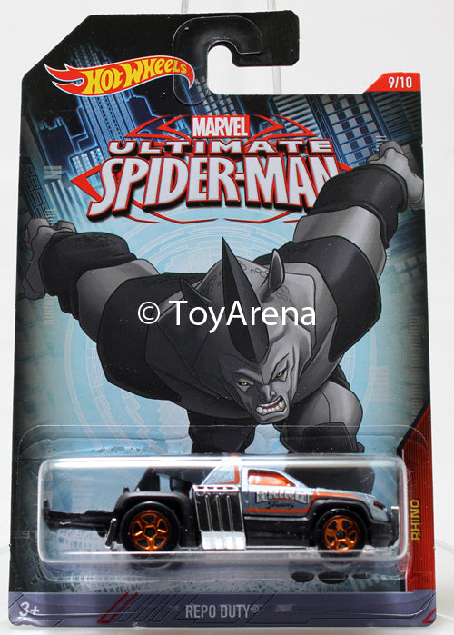 Hot Wheels Marvel Ultimate Spider-Man 2015 Repo Duty 1/64 Rare Die-Cast