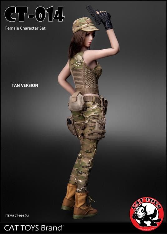 Cat Toys 1/6 CT-014A Military Female Character in Tan Scale Figure