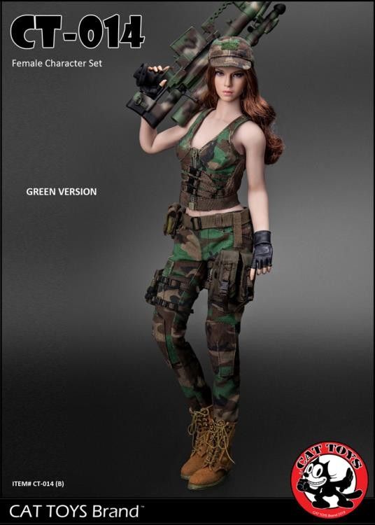 Cat Toys 1/6 CT-014B Military Female Character in Green Scale Figure