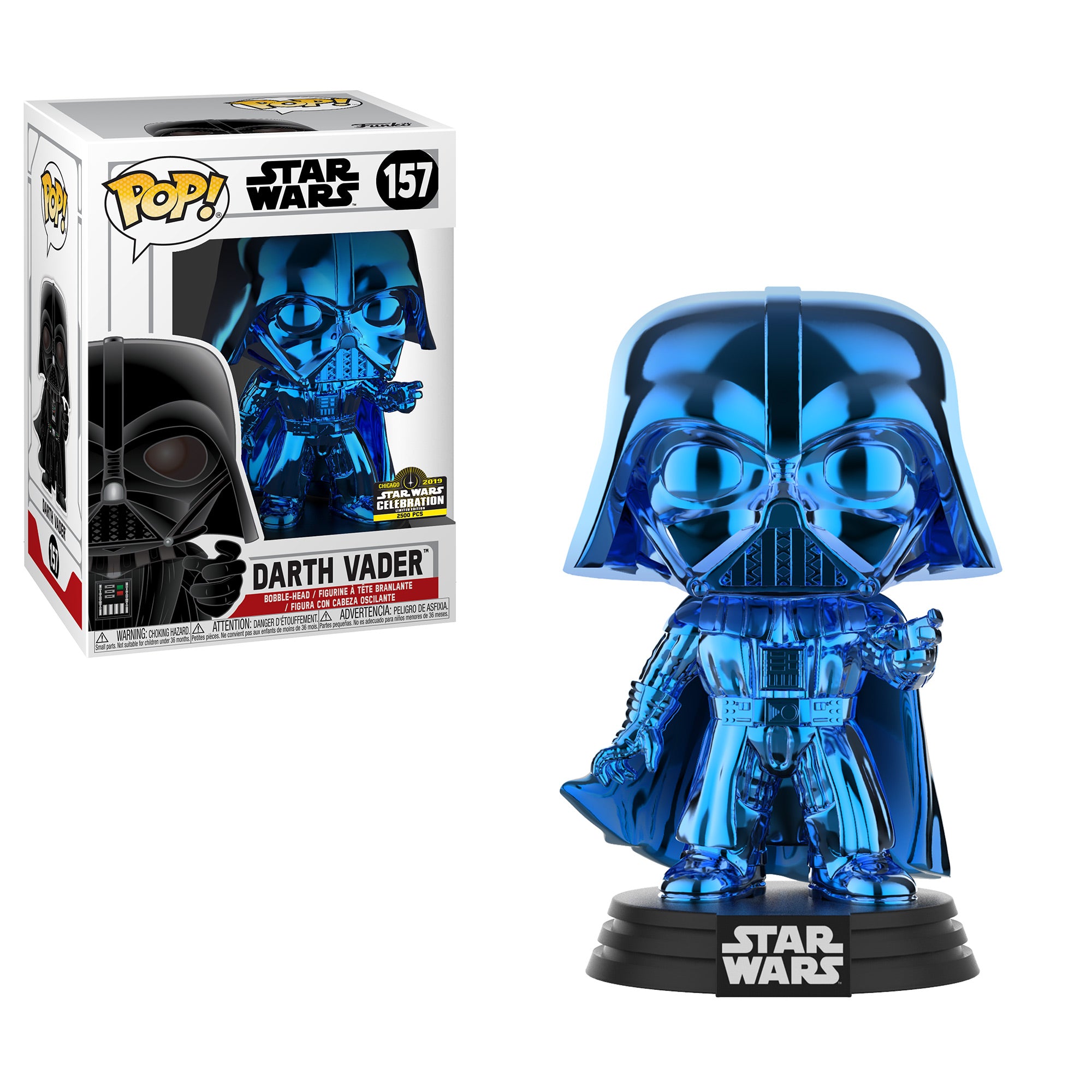 Funko Pop Blue Chrome Darth Vader #157 Star Wars Celebration 2019 Exclusive