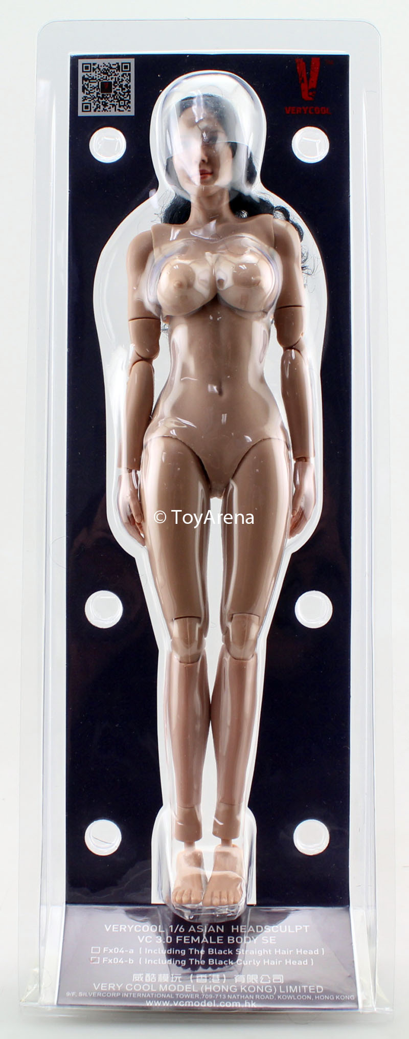 Very Cool 1/6 Scale FX04-B Asian Female Body 3.0 with Curly Hair Action Figure Set