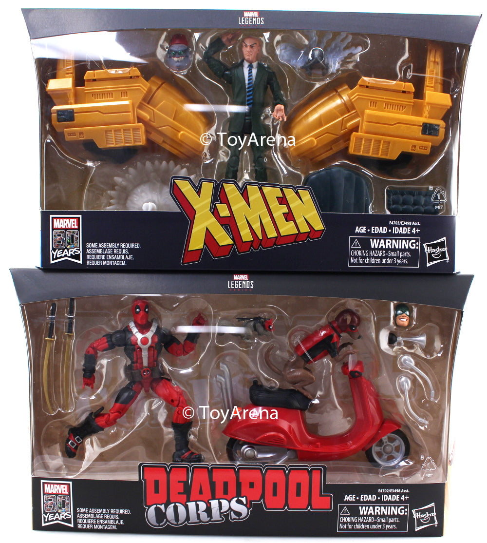Ultimate Marvel Legends X-Men Deadpool Corps Legends Series 6-inch Action Figure - Deadpool with Bike Scooter and Professor X