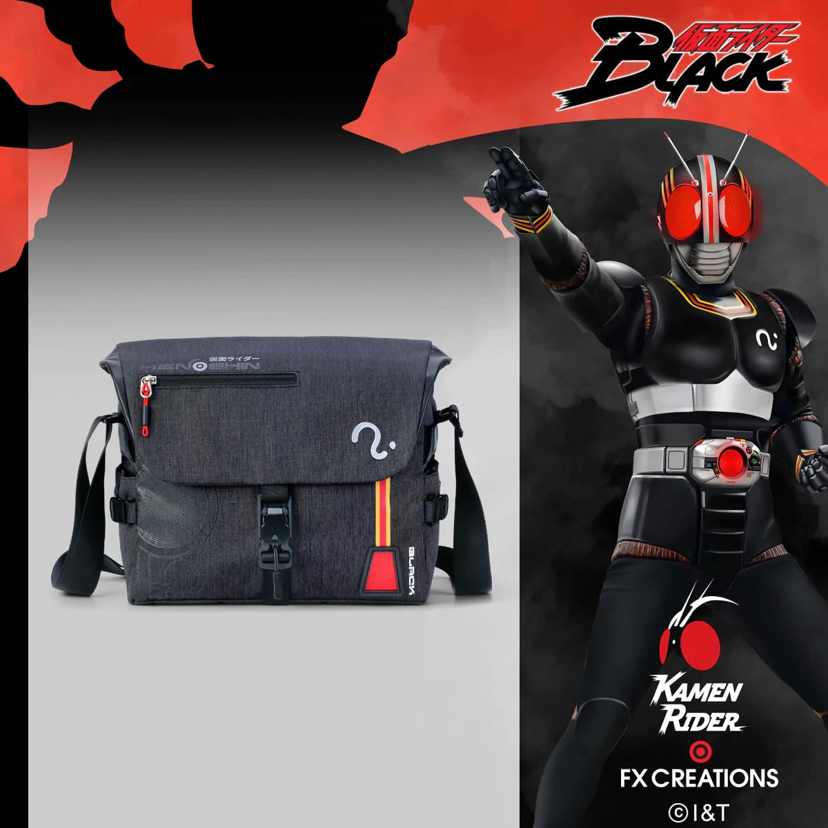 FX Creations Kamen Rider Black Messenger / Crossbody Bag KMR76325-01