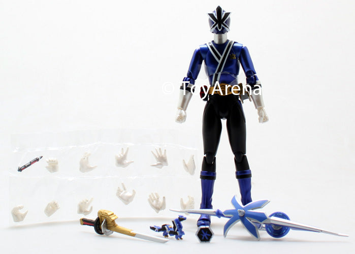 LOOSE Blue from S.H. Figuarts Power Rangers Super Samurai Metallic Coating Deluxe Action Figure Set SDCC 2013