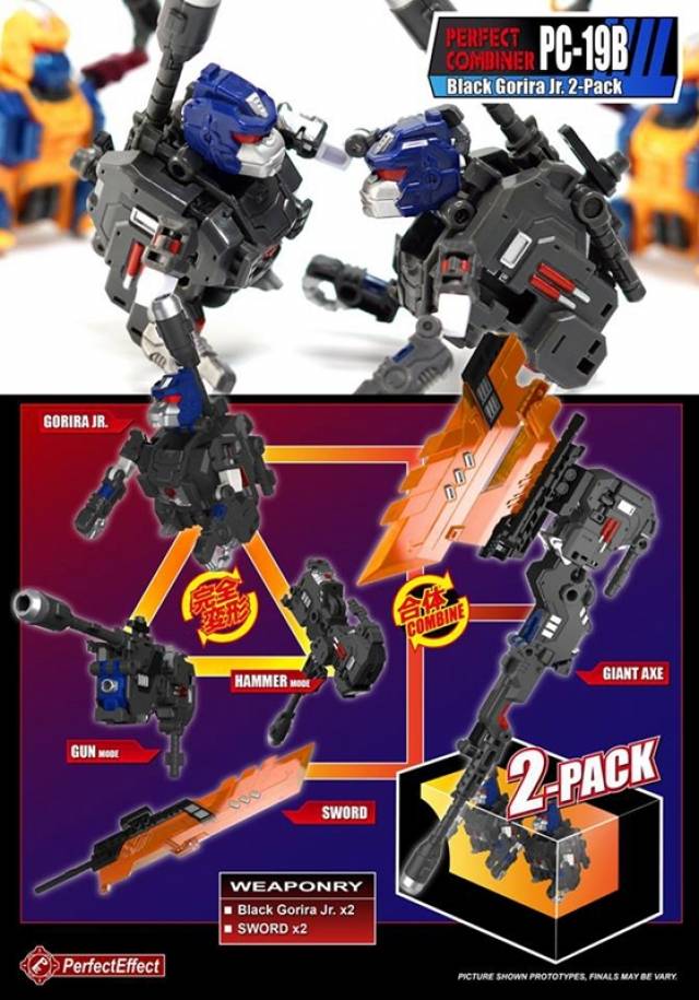 Perfect Effect PC-19B Perfect Combiner Black Beast Gorira 2-Pack Action Figure 2