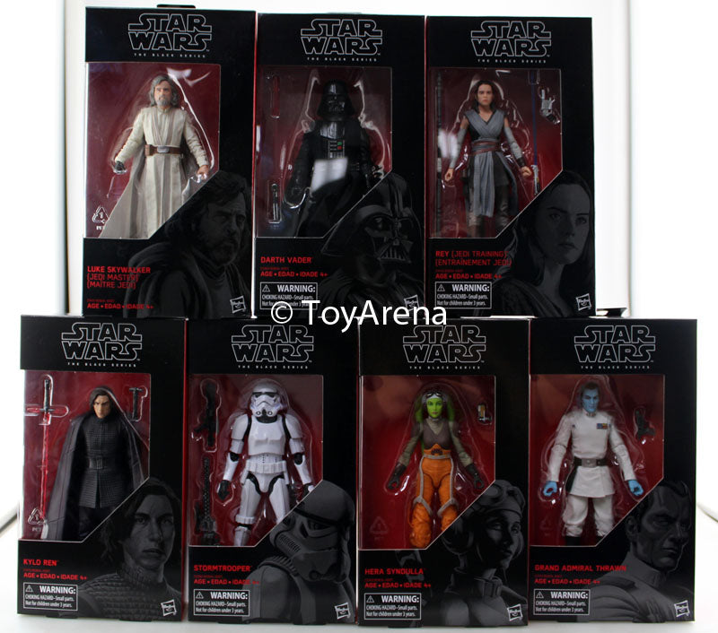 Hasbro Star Wars Black Series Last Jedi Wave 23 Set of 7 6 Inch Action Figure