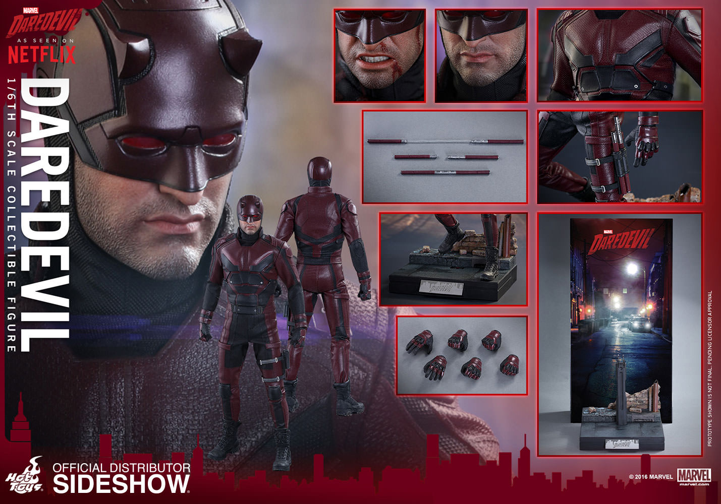 Hot Toys 1/6 Netflix Daredevil Daredevil Scale Figure TMS003