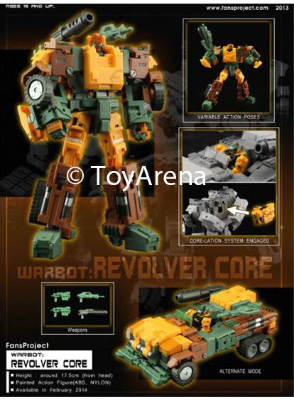 Fansproject Warbot WB-004 Revolver Core Transformers Action Figure
