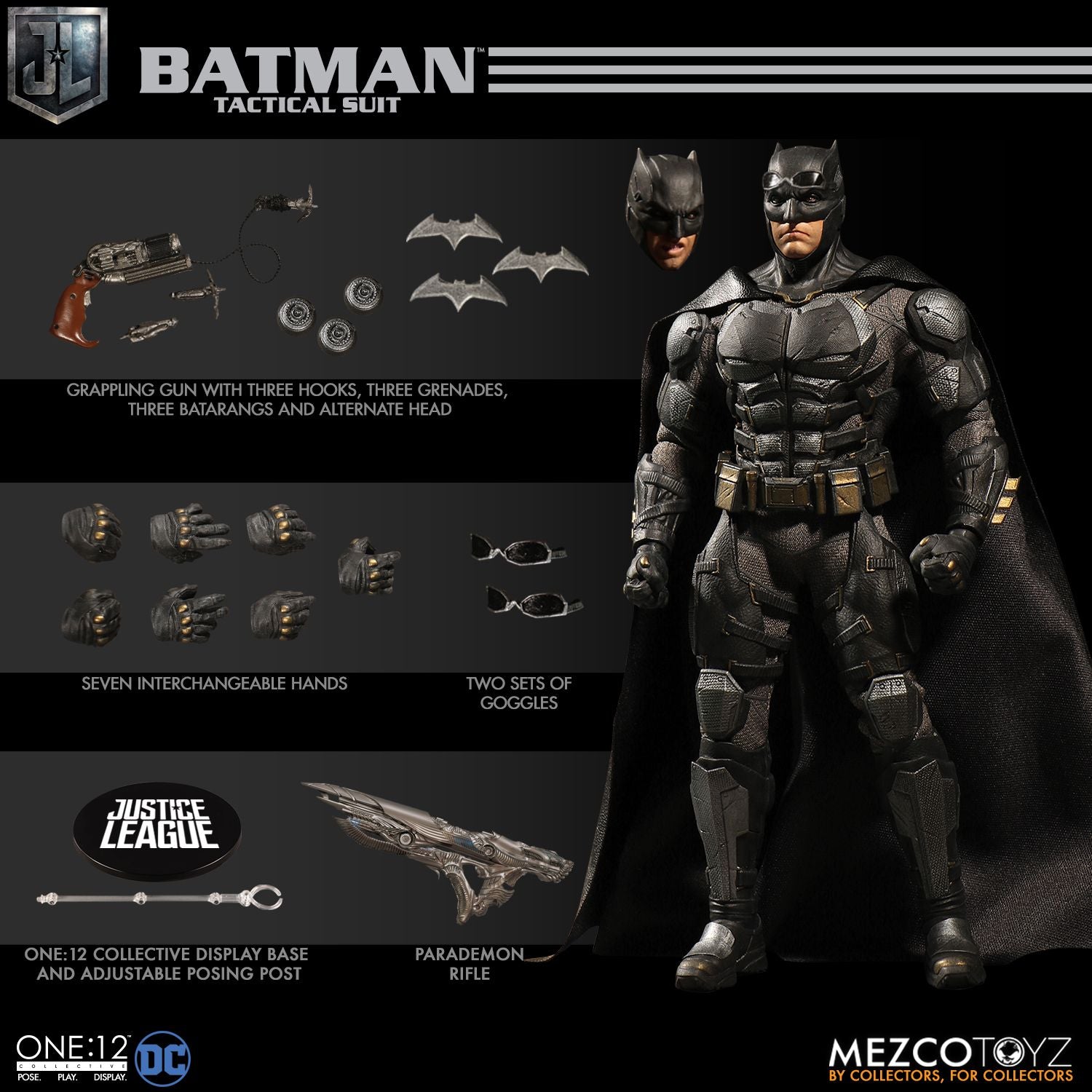 Mezco Toys One:12 Collective: DC Comics Justice League Batman Tactical Suite Action Figure 1